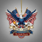 Celebrate America's 250th Anniversary with a personalized keepsake ornament that honors freedom, family, and American heritage.