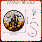 Halloween Acrylic Sun Catcher – Rainbow Window Hanging Ornament, Spooky Stained Glass Style Halloween Decor for Home & Party