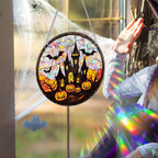 Halloween Acrylic Sun Catcher – Rainbow Window Hanging Ornament, Spooky Stained Glass Style Halloween Decor for Home & Party