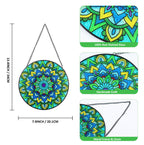 Stained Glass Mandala Sun Catcher – Church Window Style Hanging Ornament, Floral Rainbow Light Catcher for Home & Garden Decor