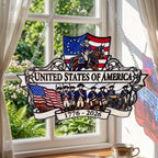 American 250th Anniversary Sun Catcher – Independence Day Patriotic Eagle Flag Acrylic Window Hanging Ornament, USA Gift Decor