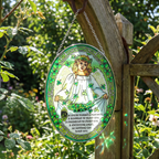 Stained Glass Angel Suncatcher with Shamrock Design | Guardian Angel Window Hanging Decor | Spiritual Blessing Gift