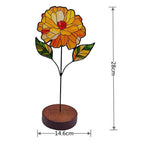 Birth Month Flower Sun Catcher – Personalized Floral Stained Glass Window Hanging Decor, Birthday Gift for Her, Wooden Base Light Catcher - Lumenglower