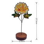 Birth Month Flower Sun Catcher – Personalized Floral Stained Glass Window Hanging Decor, Birthday Gift for Her, Wooden Base Light Catcher - Lumenglower