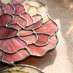 Birth Month Flower Sun Catcher – Personalized Floral Stained Glass Window Hanging Decor, Birthday Gift for Her, Wooden Base Light Catcher - Lumenglower