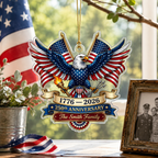 Celebrate America's 250th Anniversary with a personalized keepsake ornament that honors freedom, family, and American heritage.