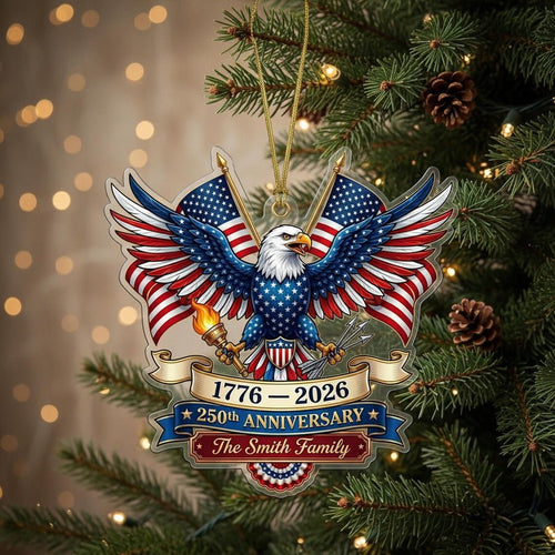 Celebrate America's 250th Anniversary with a personalized keepsake ornament that honors freedom, family, and American heritage. - Lumenglower