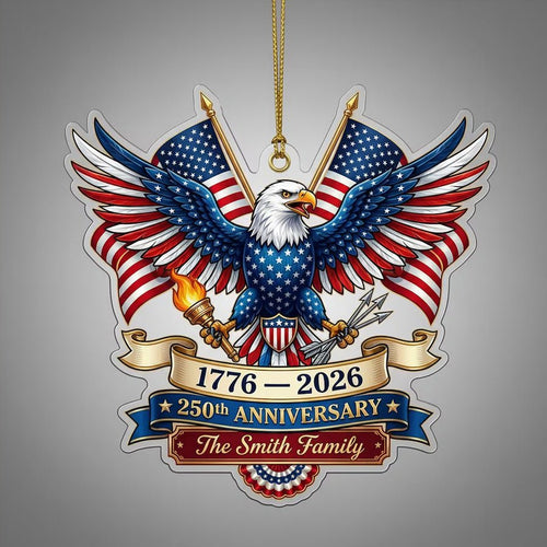 Celebrate America's 250th Anniversary with a personalized keepsake ornament that honors freedom, family, and American heritage. - Lumenglower