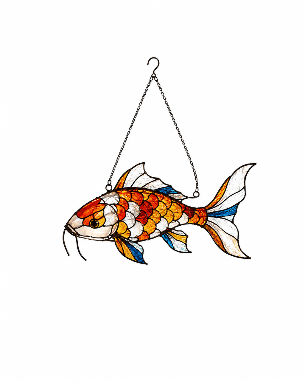 Koi Fish Original Stained Glass Suncatcher - Lumen Garden Studio