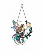 Moon Fairy Original Stained Glass Suncatcher - Lumen Garden Studio