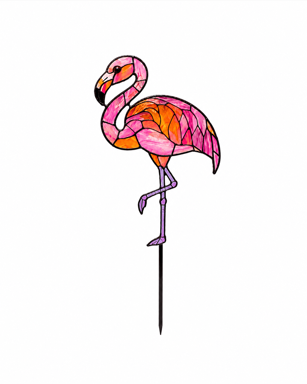 Pink Flamingo Original Stained Glass Suncatcher - Lumen Garden Studio